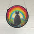 Black & White Cat Rainbow Bridge Stained Glass Effect Suncatcher